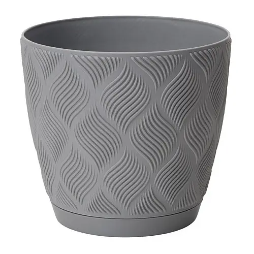 Горшок для цветов Flow-13 1,14 л платина с подставкой Form-Plastic