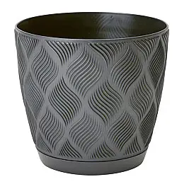 Горшок для цветов Flow-15 1,75 л антрацит с подставкой Form-Plastic