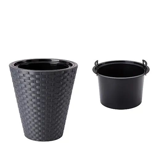 Горшок для цветов Rattana 40 антрацит Form-Plastic