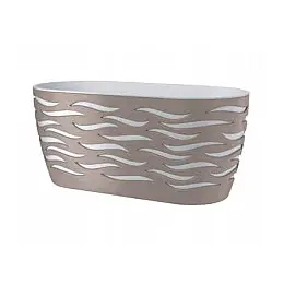 Горшок для цветов Sahara Duo Oval-35 6 л бежевый-белый Form-Plastic
