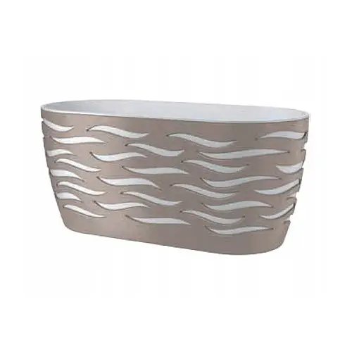 Горшок для цветов Sahara Duo Oval-35 6 л бежевый-белый Form-Plastic