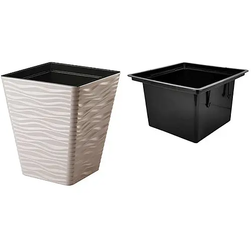 Горшок для цветов Sahara kwadro-40 бежевый Form-Plastic 41 л