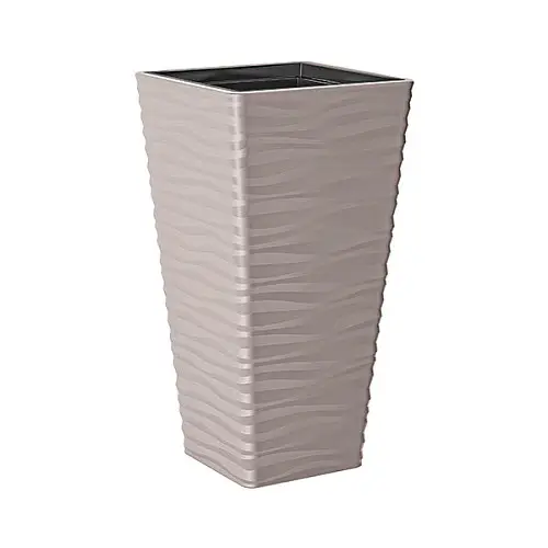 Горшок для цветов Sahara slim kwadro-40 бежевый Form-Plastic