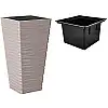 Горшок для цветов Sahara slim kwadro-40 бежевый Form-Plastic