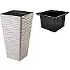 Горшок для цветов Sahara slim kwadro-40 серый Form-Plastic