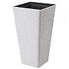 Горшок для цветов Form-Plastic Rattana Slim kvadro-35 белый