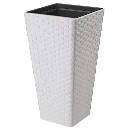 Горшок для цветов Form-Plastic Rattana Slim kvadro-35 белый