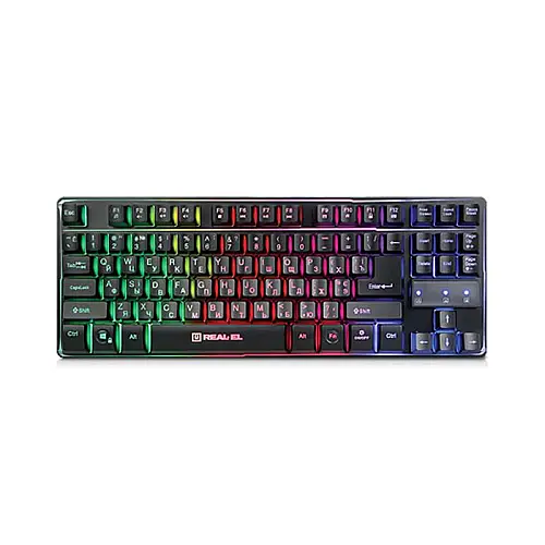 Клавіатура REAL-EL Gaming 8710 TKL з підсвіткою USB чорна (EL123100030)