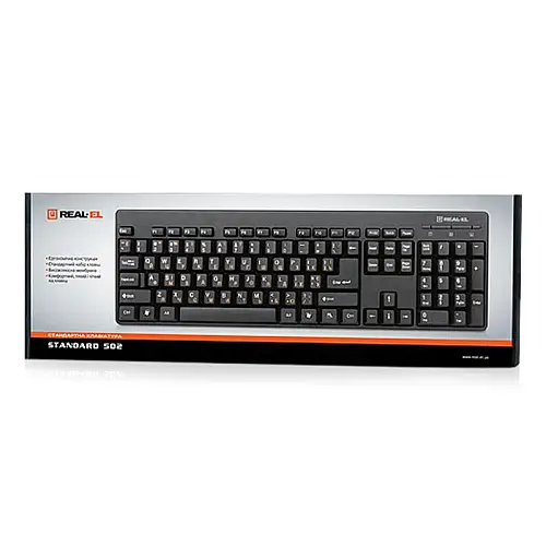 Клавіатура REAL-EL Standard 502 USB Black USB (EL123100023)