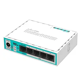 Маршрутизатор MikroTik RouterBOARD RB750r2 hEX lite (850МГц/64Мб, 5х100Мбіт, PoE in)