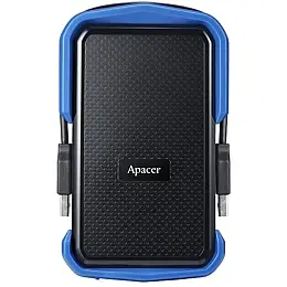 Накопичувач зовнішній HDD 2.5" USB 1.0TB Apacer AC631 Чорний/Синій (AP1TBAC631U-1)