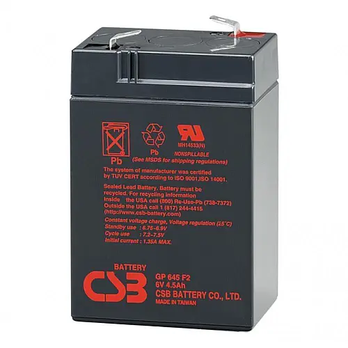 Аккумуляторная батарея AGM CSB GP645 6V 4.5Ah