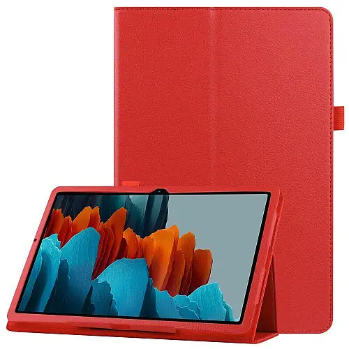 Чехол-книжка Litchi Leather Case для Samsung Galaxy Tab S7 11.0 T870 / T875 (Wake / Sleep) Red