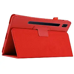 Чехол-книжка Litchi Leather Case для Samsung Galaxy Tab S7 11.0 T870 / T875 (Wake / Sleep) Red