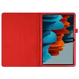 Чехол-книжка Litchi Leather Case для Samsung Galaxy Tab S7 11.0 T870 / T875 (Wake / Sleep) Red