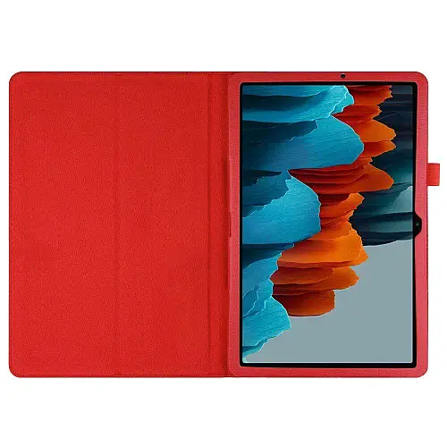 Чехол-книжка Litchi Leather Case для Samsung Galaxy Tab S7 11.0 T870 / T875 (Wake / Sleep) Red