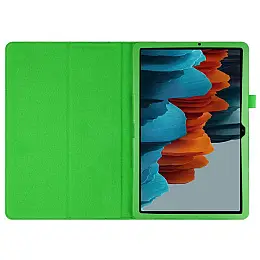 Чехол-книжка Litchi Leather Case для Samsung Galaxy Tab S7 11.0 T870 / T875 (Wake / Sleep) Green