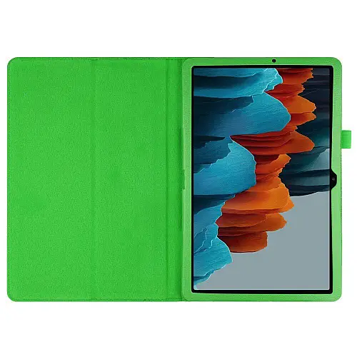 Чехол-книжка Litchi Leather Case для Samsung Galaxy Tab S7 11.0 T870 / T875 (Wake / Sleep) Green