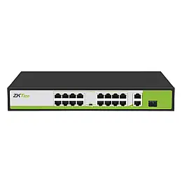 16-портовий PoE комутатор ZKTeco ZK-PoE1621NS-200W (16xPOE, 2xLAN, 1хSFP)