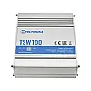 Комутатор Teltonika TSW100 (TSW100000000) (промисловий, некерований, 4xGE PoE, 1xGE, IP30, алюмінієвий корпус, 4-контактний DC, макс. PoE 120W)