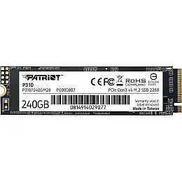 Накопичувач SSD 240GB Patriot P310 M.2 2280 PCIe NVMe 3.0 x4 TLC (P310P240GM28)