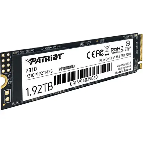 Накопичувач SSD 1.92TB Patriot P310 M.2 2280 PCIe NVMe 3.0 x4 TLC (P310P192TM28)