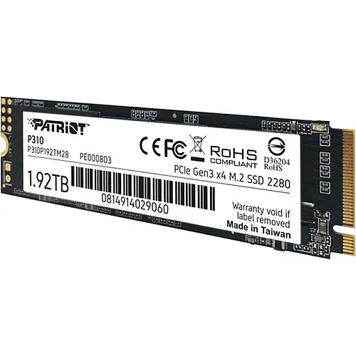 Накопичувач SSD 1.92TB Patriot P310 M.2 2280 PCIe NVMe 3.0 x4 TLC (P310P192TM28)