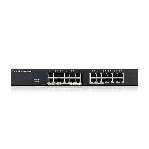 Комутатор Zyxel GS1915-24EP (GS1915-24EP-EU0101F) (12xGE PoE, 12хGE, макс POE 130W, Smart, NebulaFlex)