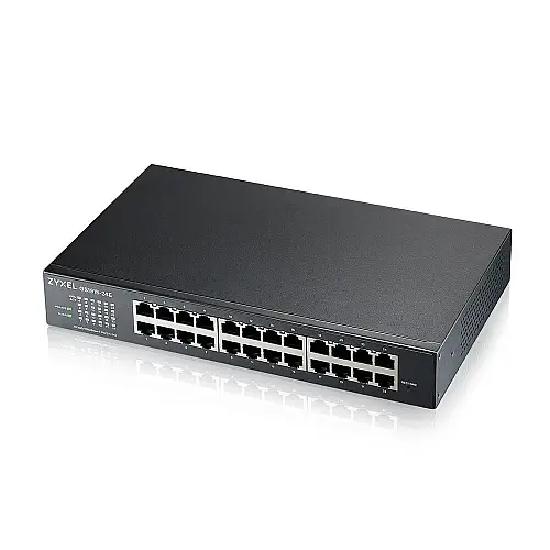 Комутатор Zyxel GS1915-24E (GS1915-24E-EU0101F) (24хGE, безшумний, Smart, NebulaFlex, монтаж в стійку)