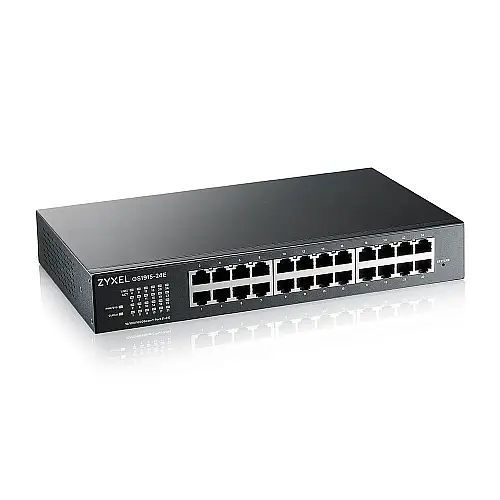 Комутатор Zyxel GS1915-24E (GS1915-24E-EU0101F) (24хGE, безшумний, Smart, NebulaFlex, монтаж в стійку)