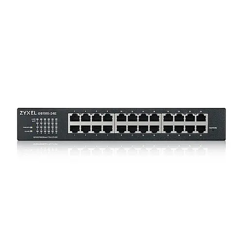 Комутатор Zyxel GS1915-24E (GS1915-24E-EU0101F) (24хGE, безшумний, Smart, NebulaFlex, монтаж в стійку)