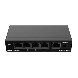 Комутатор Ruijie Reyee RG-ES205GC (4xGE, 1xGE Uplink, CCTV, Хмарне управління, L2, настільний, безшумний, метал)