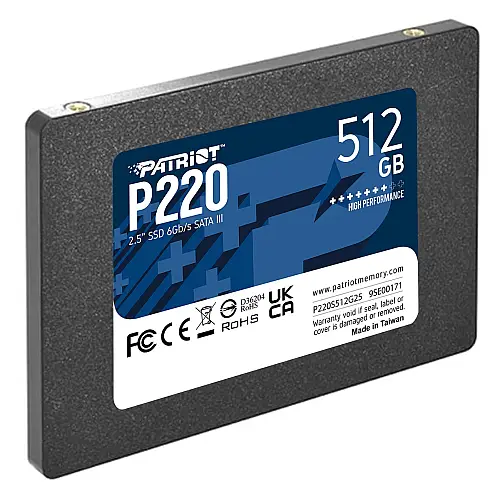 Накопичувач SSD 512GB Patriot P220 2.5" SATAIII TLC (P220S512G25)
