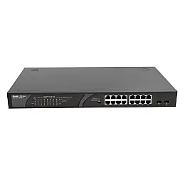 Комутатор Ruijie Reyee RG-ES118GS-P (16xGE PoE, 2xSFP uplink, настільний, безшумний, max PoE 247W)