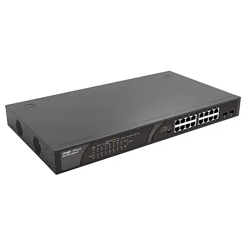 Комутатор Ruijie Reyee RG-ES118GS-P (16xGE PoE, 2xSFP uplink, настільний, безшумний, max PoE 247W)