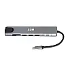 USB-хаб XON SmartHub 8 в 1 Ethernet HDMI SD/TF 2хType-C 2xUSB3.0 Серый (UHCHP084300G 5221)