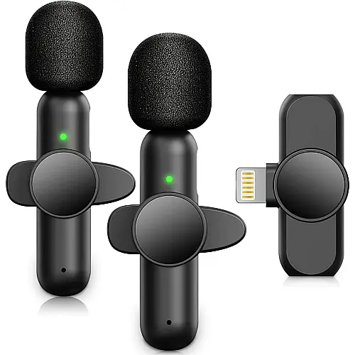 Двойной беспроводной петличный Lightning микрофон Savetek P28-2 iPhone iPad Macbook 2.4 ГГц