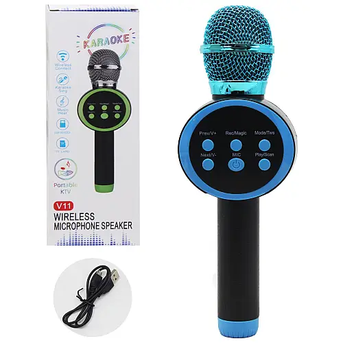 Микрофон беспроводной Wireless Microphone синий MIC (C60083)