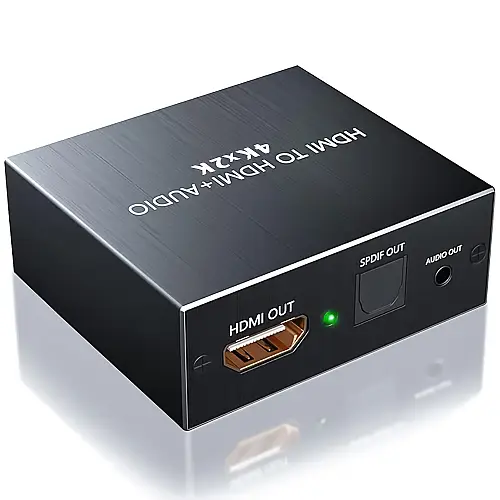Цифровий HDMI аудіо екстрактор Addap HAE-02 HDMI-SPDIF/Toslink і 3,5 мм miniJack 4K Чорний (0295)