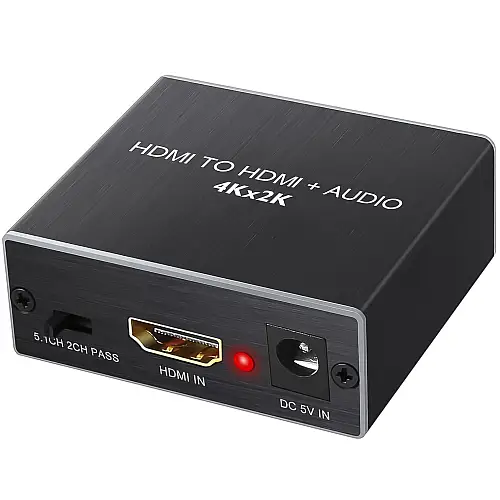 Цифровий HDMI аудіо екстрактор Addap HAE-02 HDMI-SPDIF/Toslink і 3,5 мм miniJack 4K Чорний (0295)
