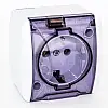 Розетка Quantum накладна одинарна з заземленням бризкозахищена з кришкою QM-РНБК-00010 Біла