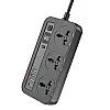 Сетевий фільтр-удлинитель Aspor A505 PD (3USB/USB-C/3A/20W/2м) - чорний