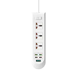 Сетевий фільтр Aspor A502 Auto Max (2.4A) 2м - білий