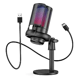 Микрофон настольный Gaming Microfone 8765 с фильтром и подсветкой RGB Black CNV