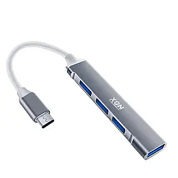 USB-хаб XON SmartHub Type-C на USB3.0 + 3хUSB2.0 Серый (UHCXM041332G 4965)