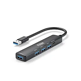USB-хаб XON SmartHub 5 в 1 USB3.0 4xUSB3.0 + Type-C Черный (UHAHP055300B 5115)