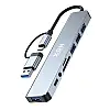 USB-хаб XON SmartHub 9 в 1 Ethernet SD/TF 2xUSB2.0 2xUSB3.0 Type-C 3.5 Audio Сірий (UHCHP093322G 5238)