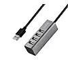 USB хаб на 4 USB порти Hoco HB1 сірий