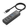 USB hub Hoco HB25 на 4 USB порта Type-C to USB черный до 1Tb