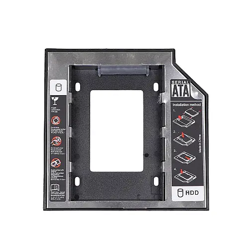 Карман-адаптер Optibay 2.5" HDD/SSD SATA 3.0 Aluminum 12,7мм Black (32509_2917962)